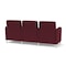 Lesro Siena Lounge Reception 3 Seat Tandem Seating, Brushed Steel, OH Wine Upholstery SN3103 - alternate 2